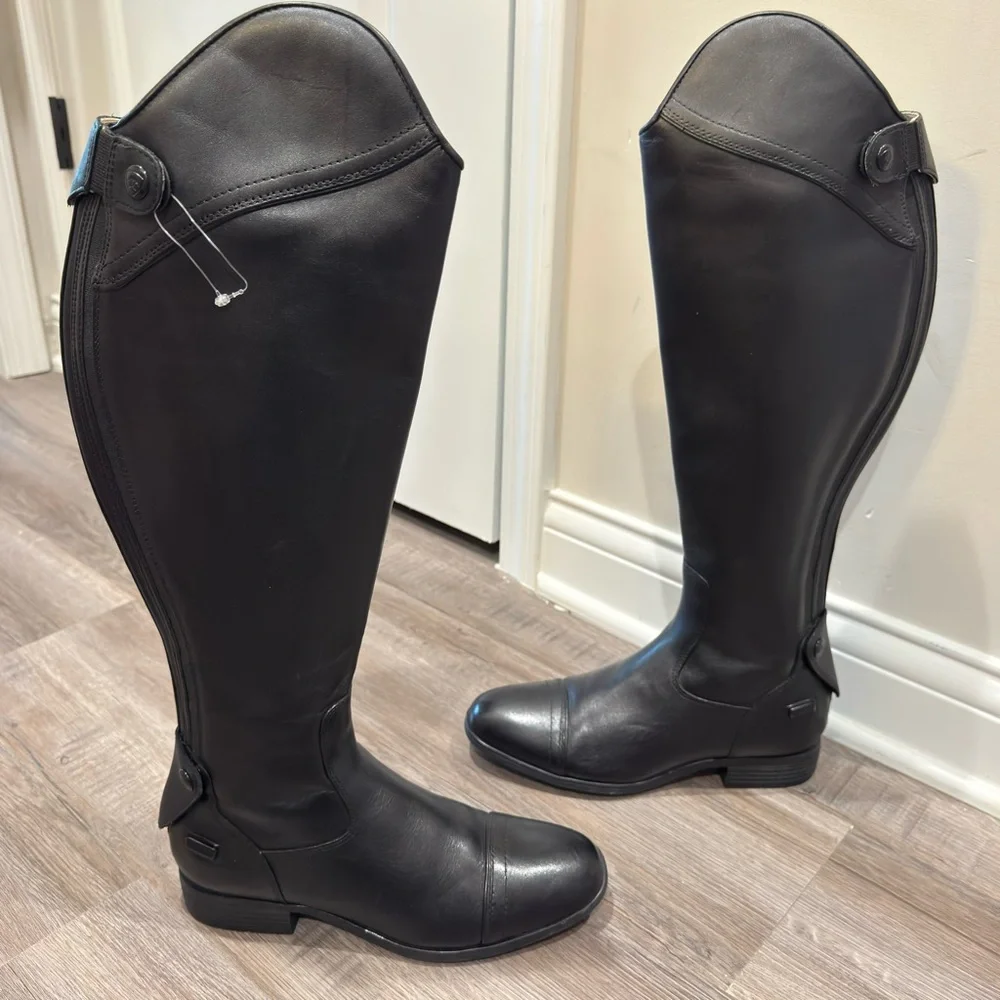 Ariat Kinsley Dress Tall Riding Black Leather Boots - Picture 3 of 14